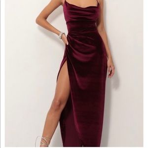 Burgundy velvet Lucy in the Sky formal dress